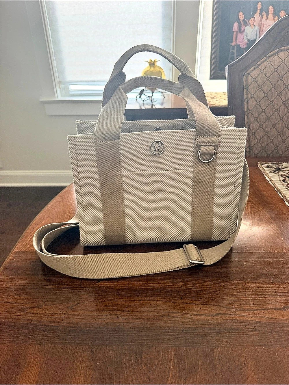 lululemon Daily Multi-Pocket Mini Canvas Tote Bag 6.5L Beige Tote Bag